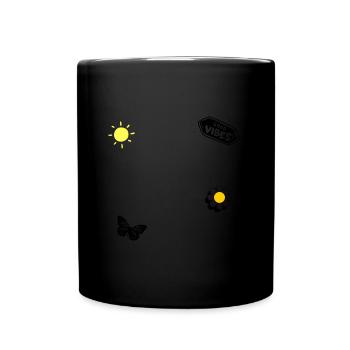 Gute Vibes, Skate-Style - Tasse einfarbig - Schwarz - Vorne