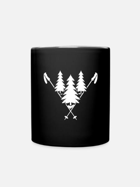Poudreuse de ski alpin neige « Winterwonderland poudreuse » - Mug uni - noir