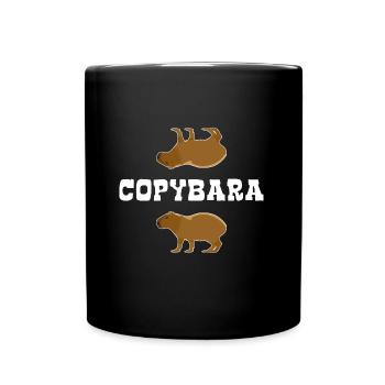 Copybara - Capybara Wortspiel - Copy Paste - Tasse einfarbig - Schwarz - Vorne
