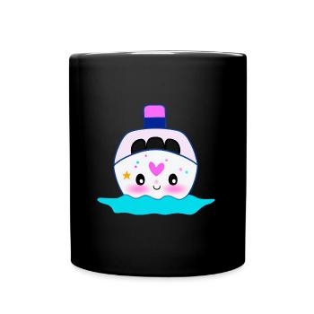Kawaii Cruise Ship Design pour femmes - Mug uni - noir - Devant