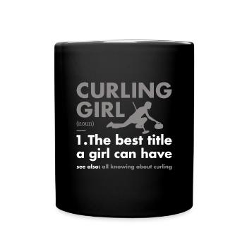 Sport Girl Definition Curling - Full Colour Mug - black - Front