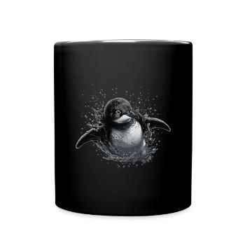 Penguin Baby Bird Chick - Full Colour Mug - black - Front