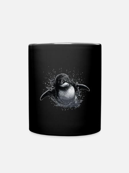 Pinguin Baby Vogel Küken - Tasse einfarbig - Schwarz