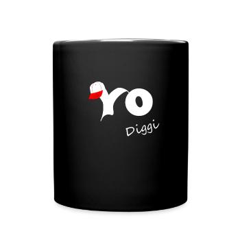 Yo Diggi, lustiger cooler Spruch - Tasse einfarbig - Schwarz - Vorne