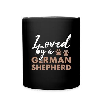 Loved By A German Shepherd - Full Colour Mug - black - Front
