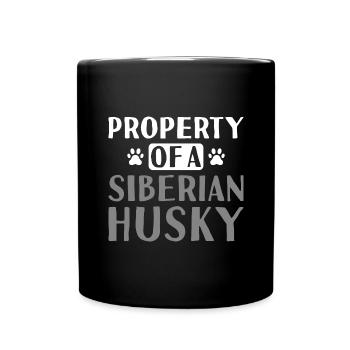 Propriété D’un Husky Sibérien - Mug uni - noir - Devant