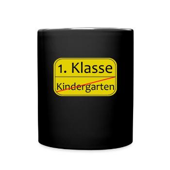 Kindergarten Schule 1 Klasse - Tasse einfarbig - Schwarz - Vorne