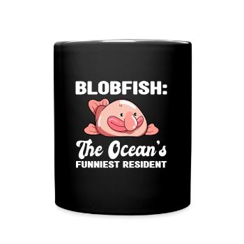 Blobfisch | Fische Aquaristik Blobfische Geschenke - Tasse einfarbig - Schwarz - Vorne
