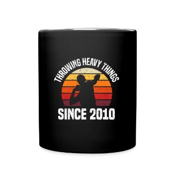 Kugelstoßen | Leichtathletik Kugelstoßer Geschenke - Tasse einfarbig - Schwarz - Vorne
