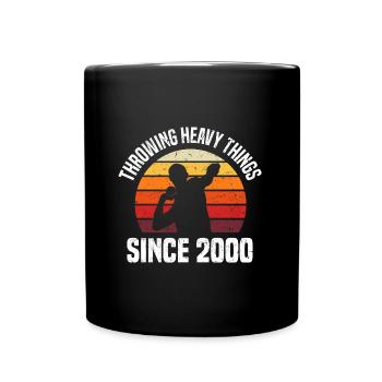 Kugelstoßen - Tasse einfarbig - Schwarz - Vorne