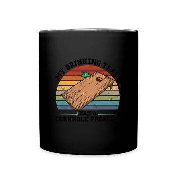 Cornhole Spieler Geschenkideen | Cornhole Team - Tasse einfarbig - Schwarz - Vorne
