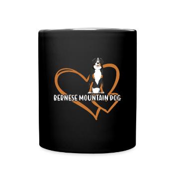 Bernese Mountain Dog Heart - Full Colour Mug - black - Front