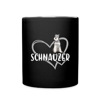 Schnauzer Heart - Tasse einfarbig - Schwarz - Vorne