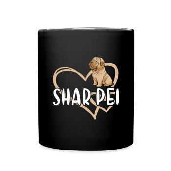 Shar Pei Heart - Tasse einfarbig - Schwarz - Vorne