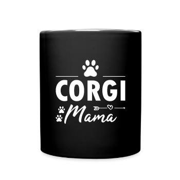 Chien Corgi Maman - Mug uni - noir - Devant