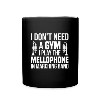 Mellophon Spieler - Tasse einfarbig - Schwarz - Vorne