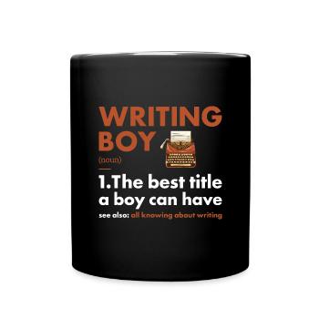 Writer Boy Definition Writing - Full Colour Mug - black - Front