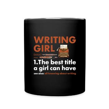 Writer Girl Definition Writing - Full Colour Mug - black - Front