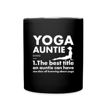 Yogi Auntie Definition Yoga - Tasse einfarbig - Schwarz - Vorne