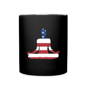 Yogi Us Flag Yoga - Tasse einfarbig - Schwarz - Vorne