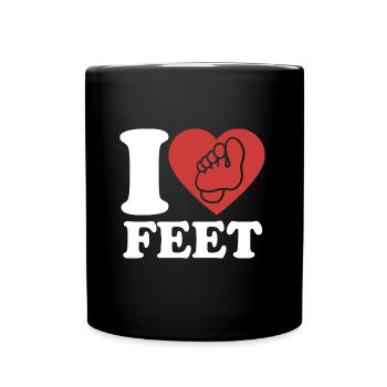 J’aime les pieds - Pieds - Soins des pieds - Pieds - Dicton - Mug uni - noir - Devant