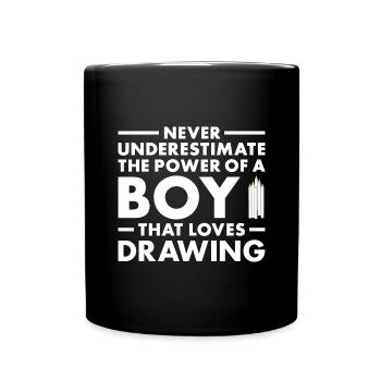 Drawer Never Underestimate The Power Of A Boy - Full Colour Mug - black - Front