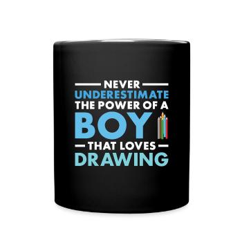 Drawer Never Underestimate The Power Of A Boy - Full Colour Mug - black - Front