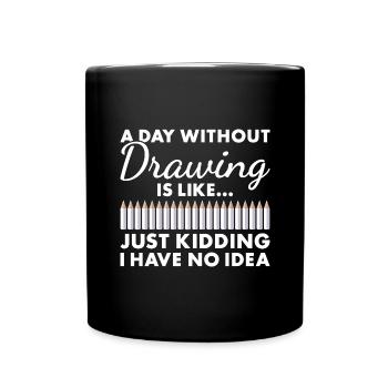 Tiroir Un jour sans dessin - Mug uni - noir - Devant
