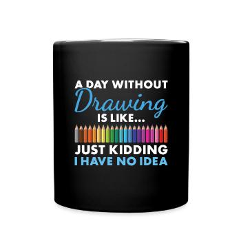 Tiroir Un jour sans dessin - Mug uni - noir - Devant
