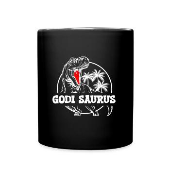 Godi Saurus zur Godi befördert Patentante Österrei - Tasse einfarbig - Schwarz - Vorne