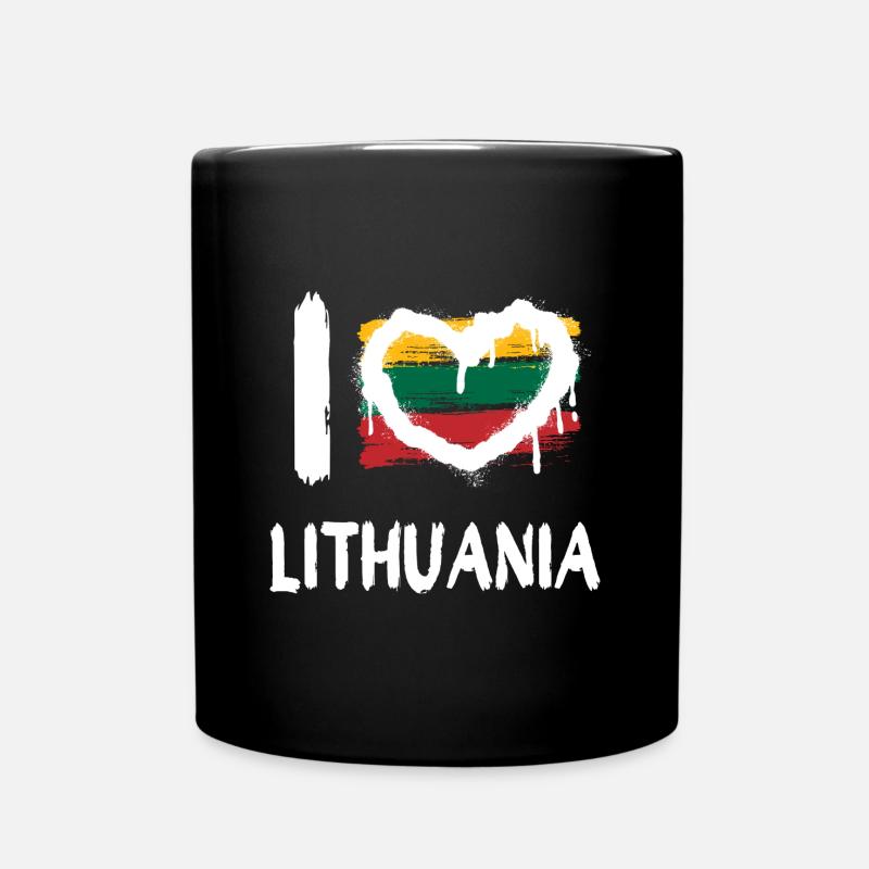 I love Lithuania / I love Lithuania Country Countries - Full Colour Mug - black
