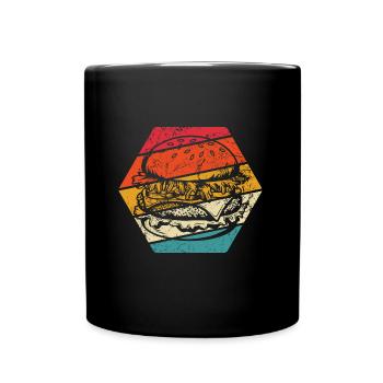 Burger - Fast Food - lecker - Tasse einfarbig - Schwarz - Vorne