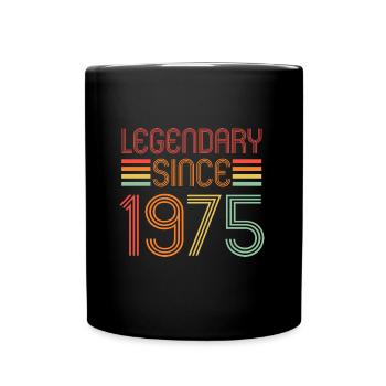 Legendary since 1975, retro, birthday - Full Colour Mug - black - Front