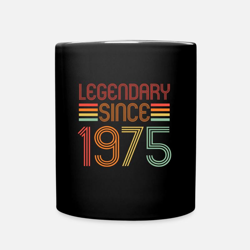 Legendär seit 1975, Retro, Geburtstag - Tasse einfarbig - Schwarz
