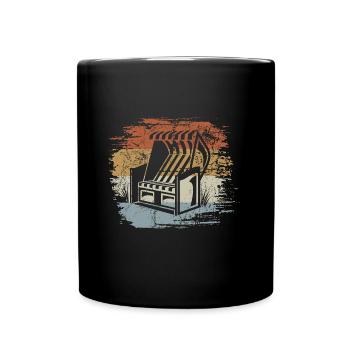 Retro - Vintage - Silhouette Beach Chair - Full Colour Mug - black - Front