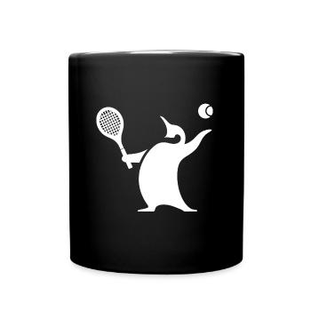 Pingouin Joueur de Tennis Silhouette Minimaliste - Mug uni - noir - Devant