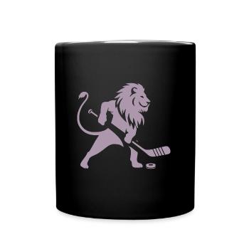 Löwe Eishockey Silhouette - Tasse einfarbig - Schwarz - Vorne