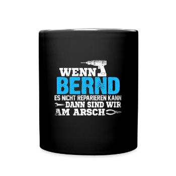 BERND - kann es reparieren - Tasse einfarbig - Schwarz - Vorne