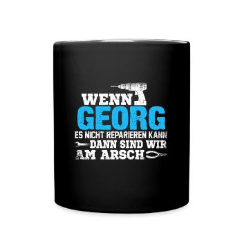 GEORG - kann es reparieren - Tasse einfarbig - Schwarz - Vorne