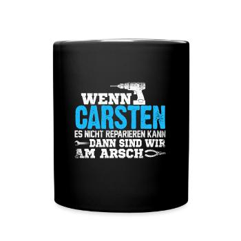 CARSTEN - kann es reparieren - Tasse einfarbig - Schwarz - Vorne