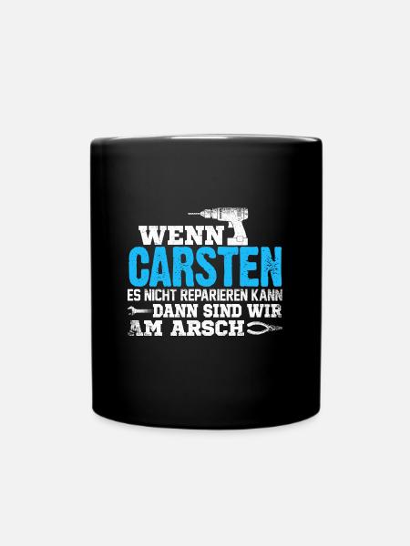 CARSTEN - kann es reparieren - Tasse einfarbig - Schwarz