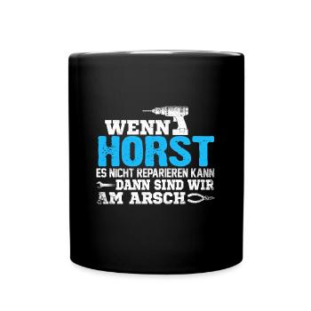 HORST - kann es reparieren - Tasse einfarbig - Schwarz - Vorne