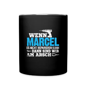 MARCEL - kann es reparieren - Tasse einfarbig - Schwarz - Vorne