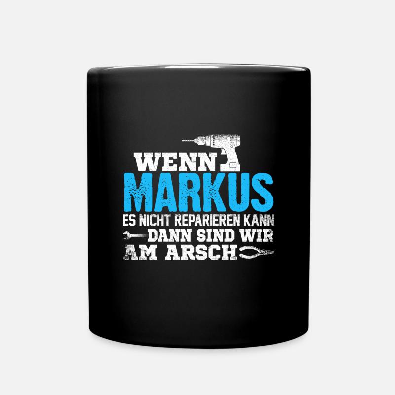 MARKUS - kann es reparieren - Tasse einfarbig - Schwarz