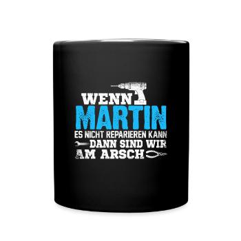 MARTIN - kann es reparieren - Tasse einfarbig - Schwarz - Vorne