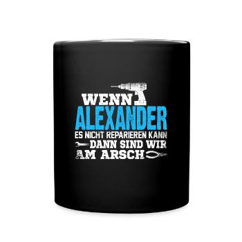 ALEXANDER - kann es reparieren - Tasse einfarbig - Schwarz - Vorne