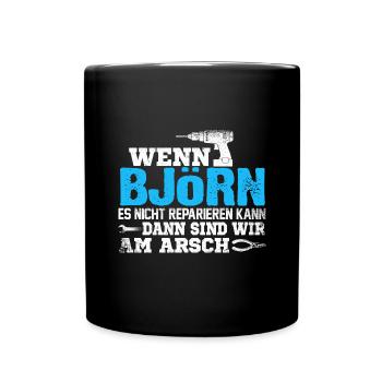 BJÖRN - kann es reparieren - Tasse einfarbig - Schwarz - Vorne