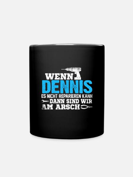 DENNIS - kann es reparieren - Tasse einfarbig - Schwarz
