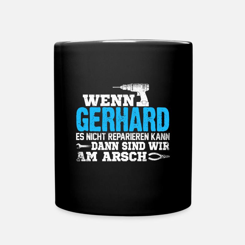 GERHARD - kann es reparieren - Tasse einfarbig - Schwarz