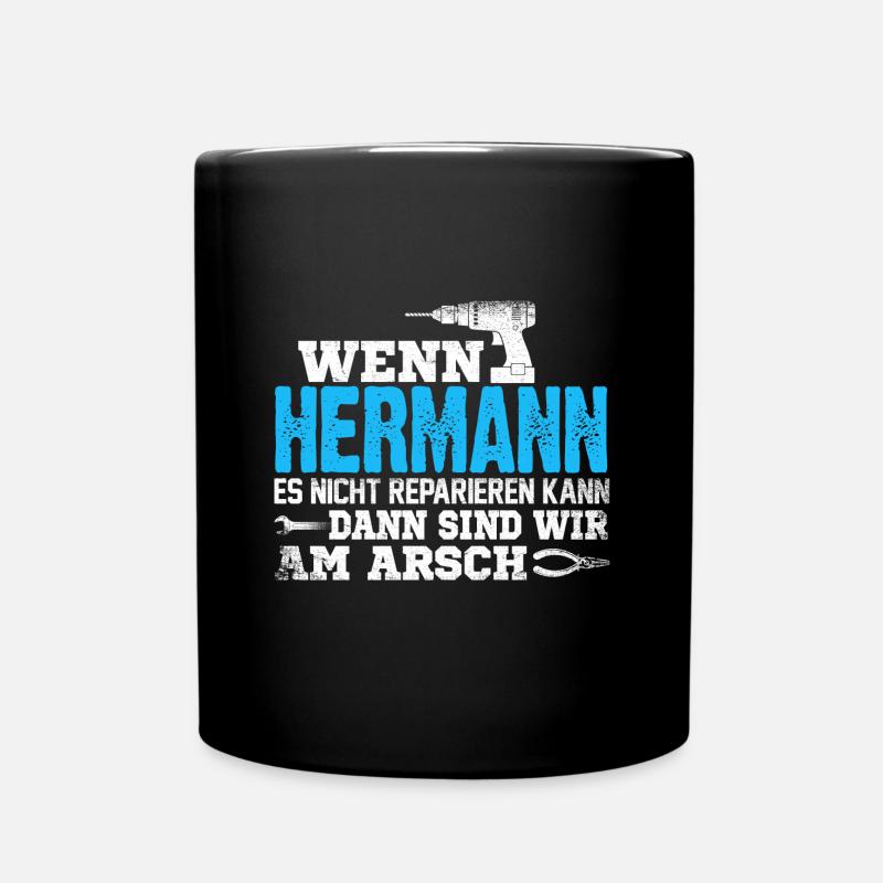 HERMANN - kann es reparieren - Tasse einfarbig - Schwarz